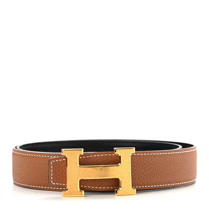 Hermes Togo Swift H Belt 85 Gold Black 1 of 5