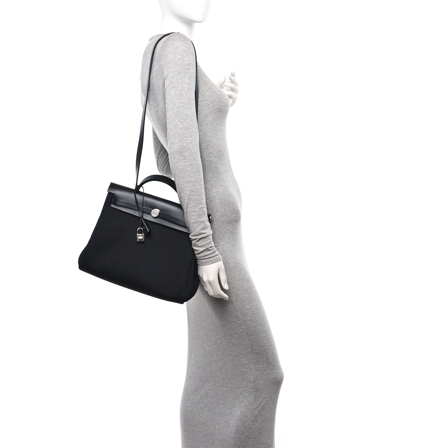 Hermes Military Toile Vache Hunter Herbag Zip PM 31 Black 2 of 11