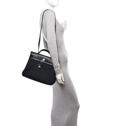 Hermes Military Toile Vache Hunter Herbag Zip PM 31 Black 2 of 11