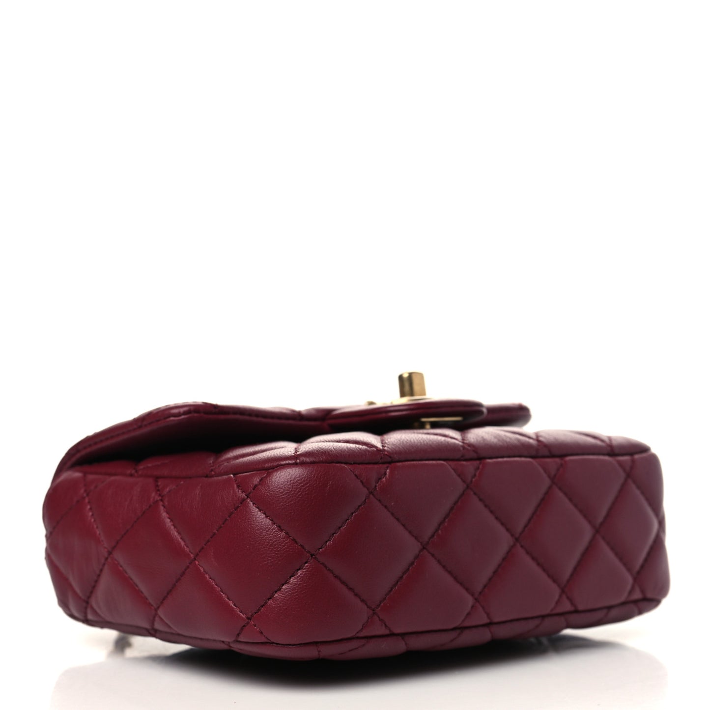 Lambskin Enamel Quilted Mini Coco Hearts Square Flap Burgundy