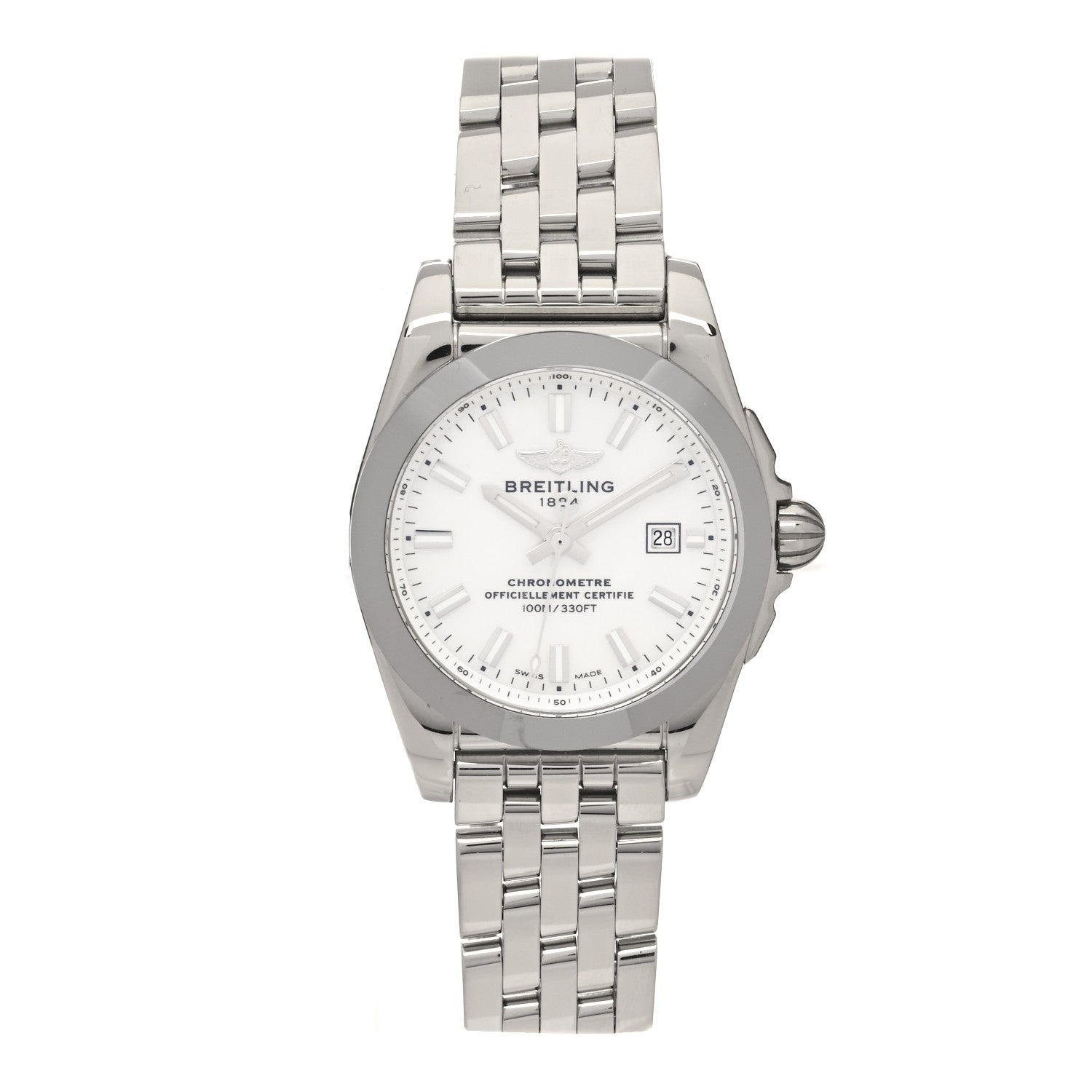 Breitling Stainless Steel Mother of Pearl 29mm Galactic Quartz Watch White W72348 1 of 5