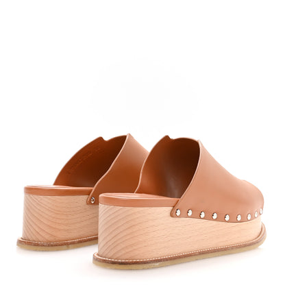 Hermes Calfskin Ellipse Mules 38 Marron Glaise 6 of 8