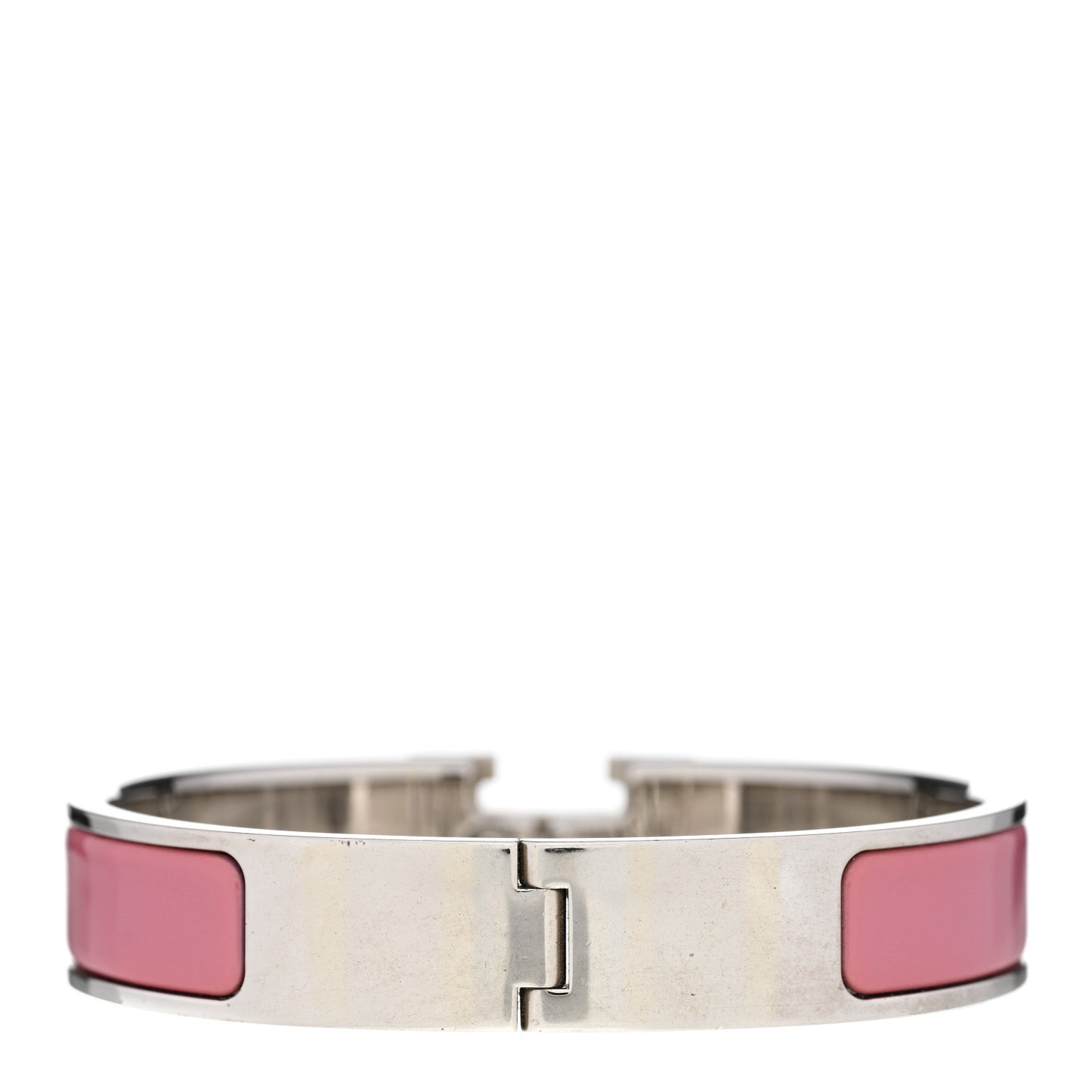 Enamel Narrow Clic Clac H Bracelet PM Rose Velours White