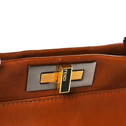 Fendi Vitello Suede Medium Peekaboo Iconic Satchel Cuoio Rame Moro 11 of 12
