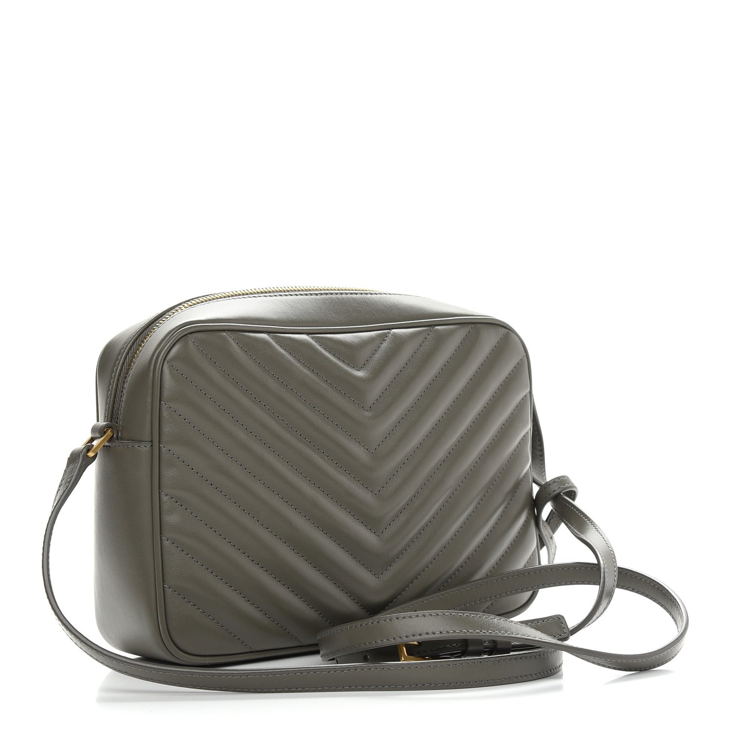 Calfskin Matelasse Monogram Lou Camera Bag Grey Kaki