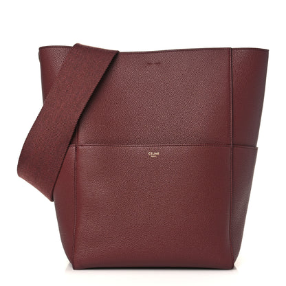 Celine Soft Grained Calfskin Sangle Bucket Bag Burgundy 1 of 9