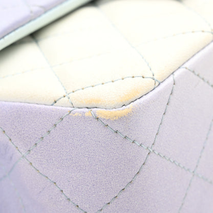 Chanel Perforated Lambskin Quilted Mini Rectangular Flap Light Blue Light Purple White 11 of 15