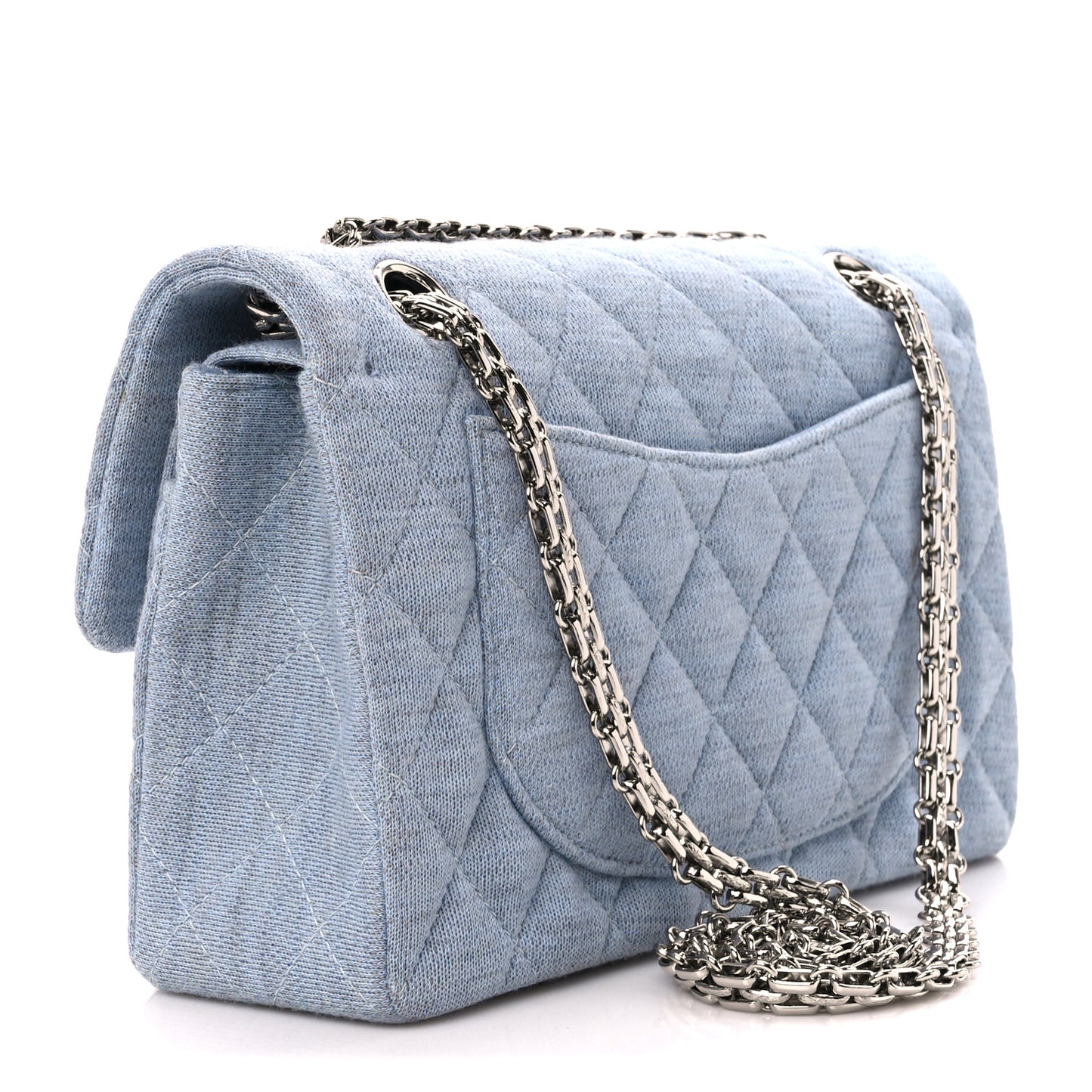 Jersey Quilted Small Double Flap Blue Clair