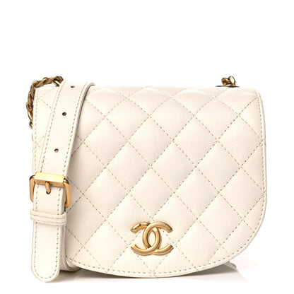 Chanel Calfskin Quilted Small Messenger Flap White 1 of 10