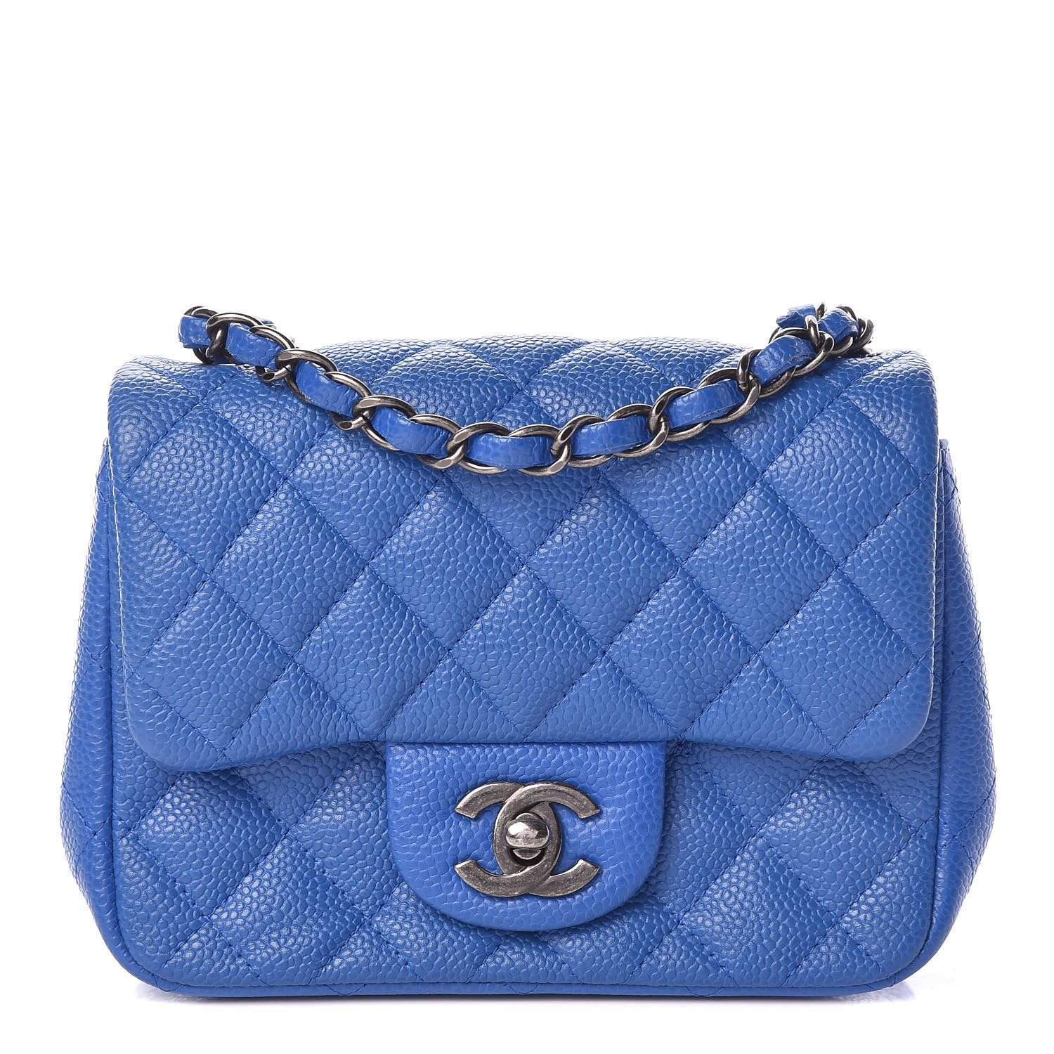 Chanel Caviar Quilted Mini Square Flap Blue 1 of 11