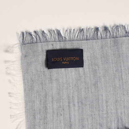 Louis Vuitton Wool Cotton Silk Daily Monogram Stole Denim 3 of 4