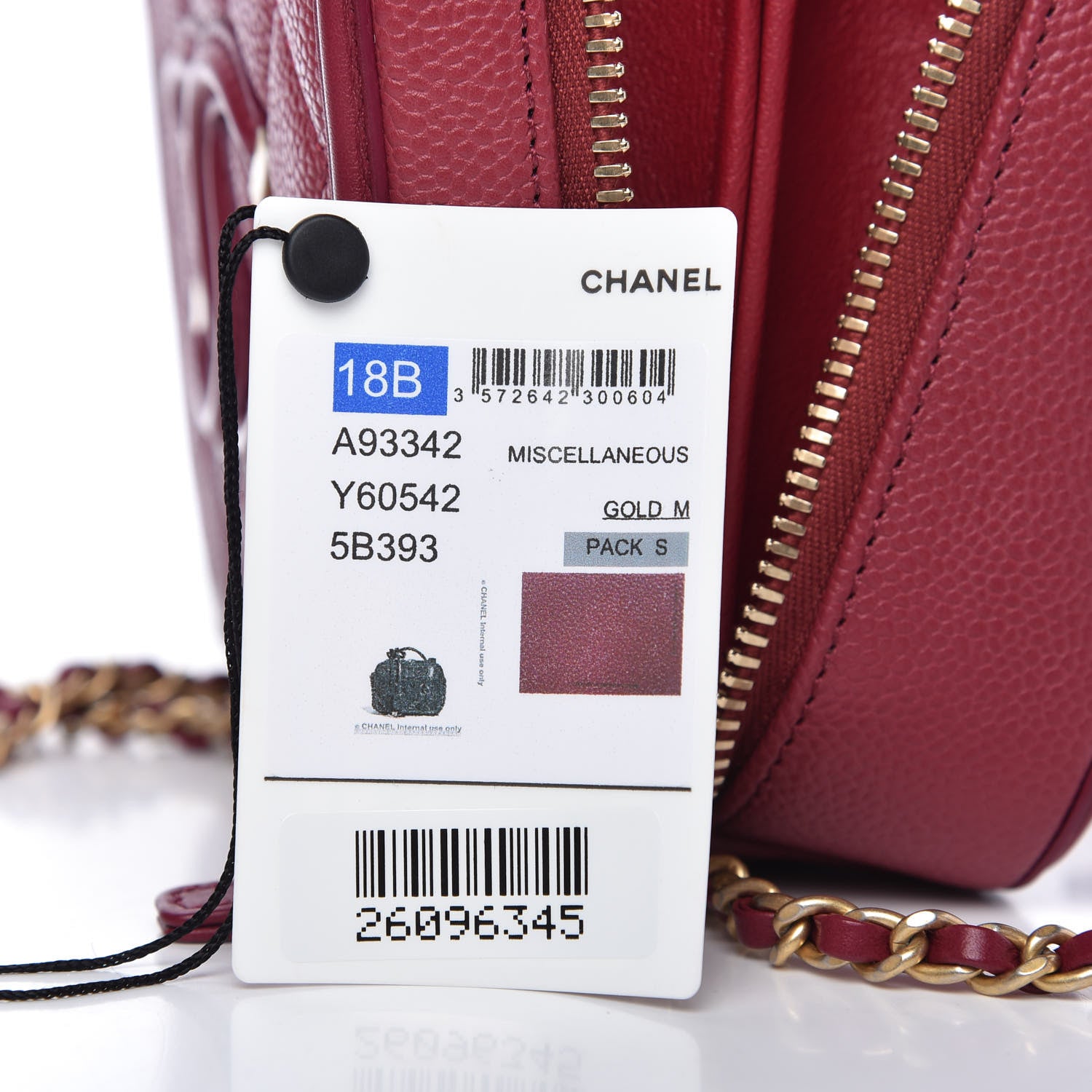 Chanel Caviar Quilted Small CC Filigree Vanity Case Burgundy 10 of 11