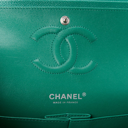 Chanel Caviar Quilted Medium Double Flap Green 6 of 11