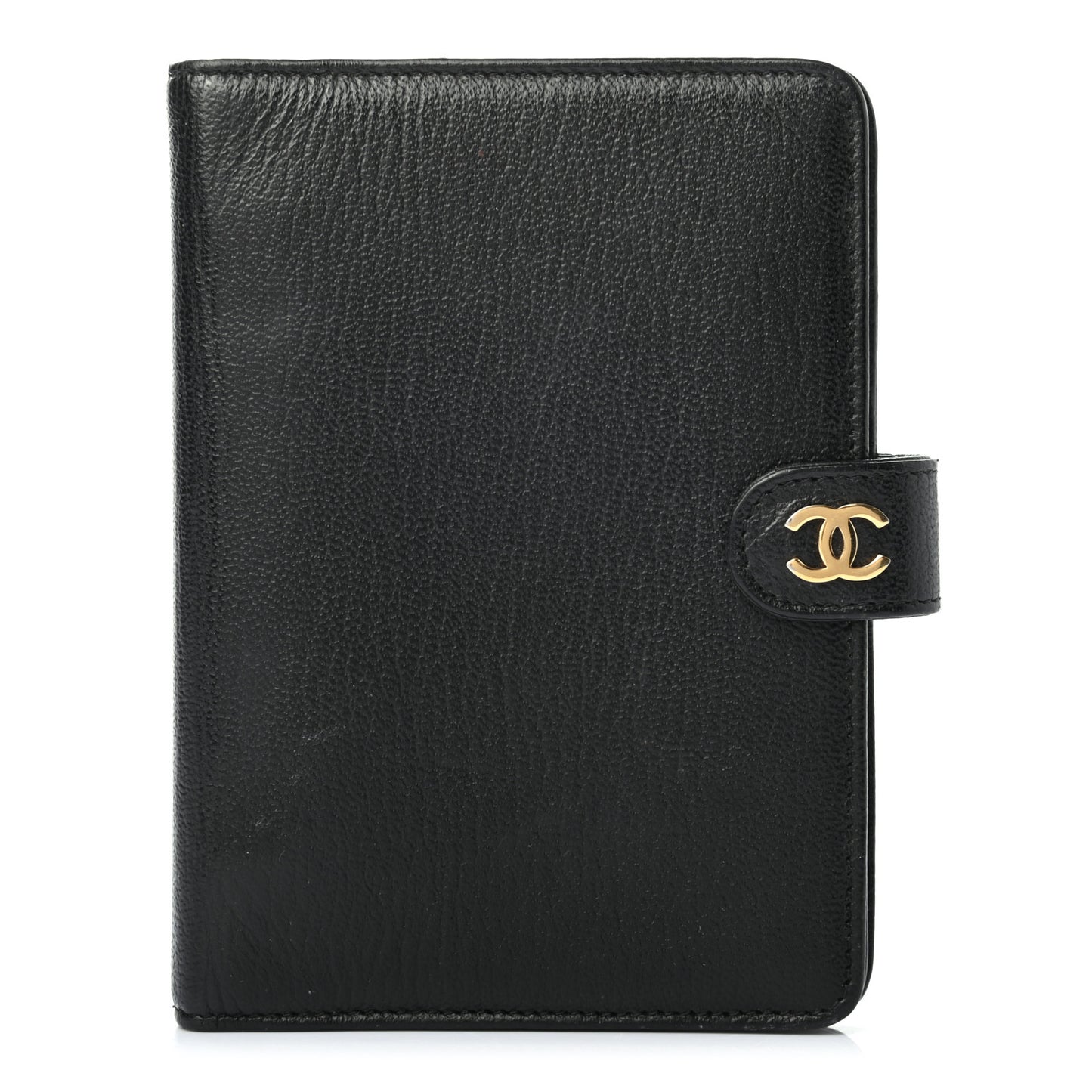 Goatskin Small Ring Agenda Planner Black
