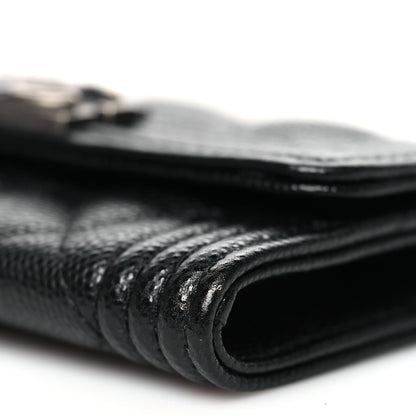 Chanel Caviar Quilted Boy Flap Card Holder Black 11 of 12