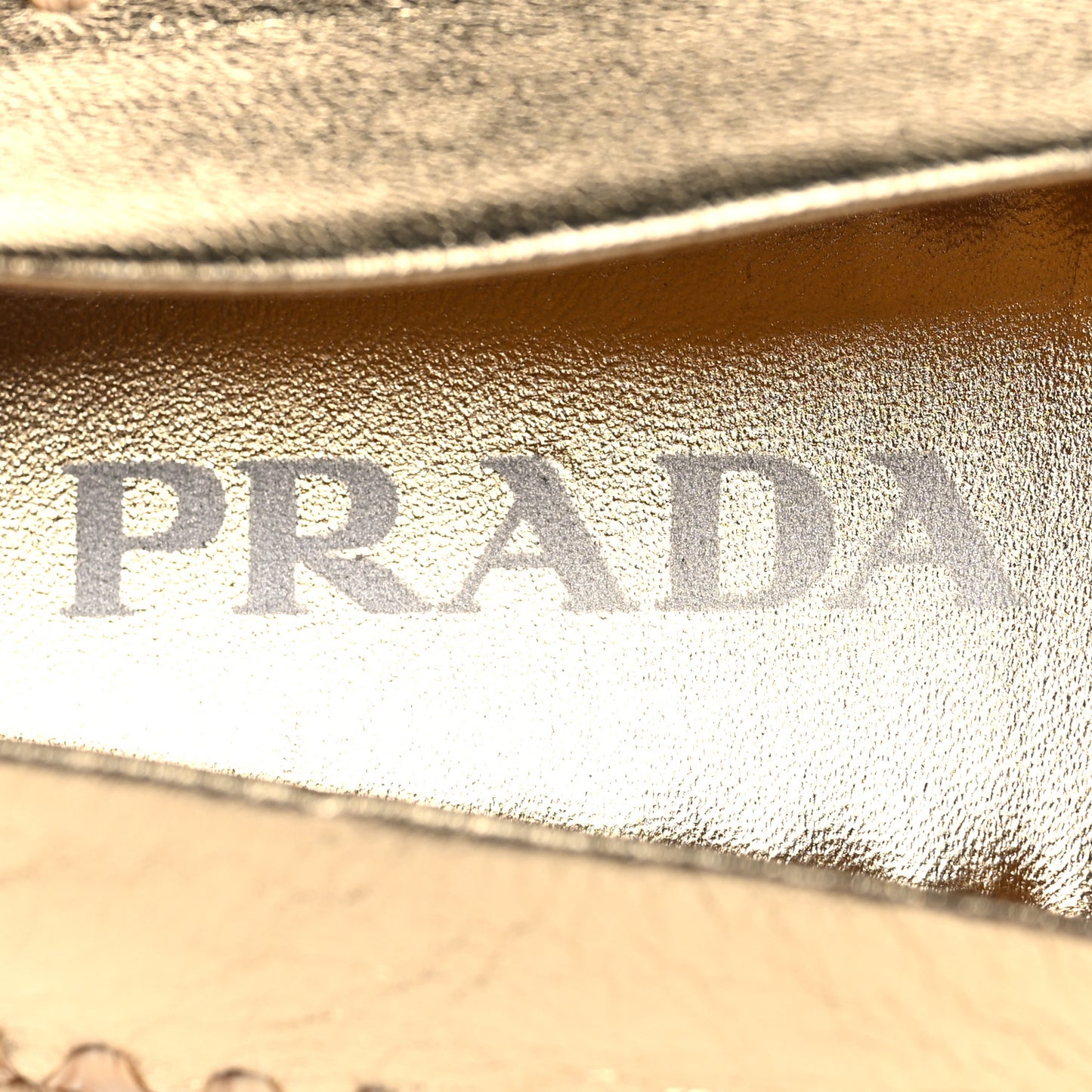 Metallic Nappa Triangle Logo Espadrilles 38 Platino