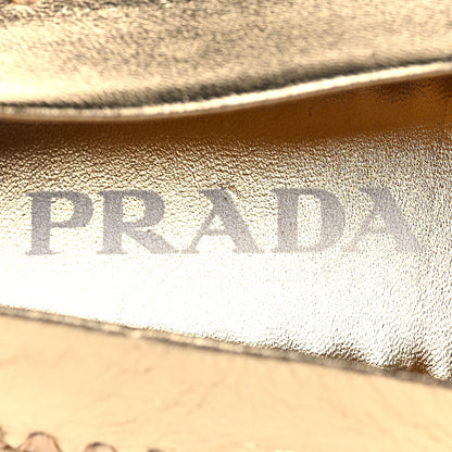 Prada Metallic Nappa Triangle Logo Espadrilles 38 Platino 9 of 9