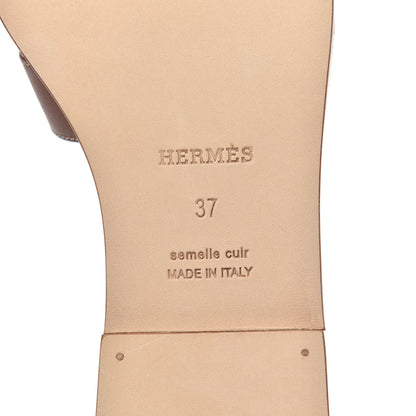 Hermes Box Calfskin Oran Sandals 37 Gold 7 of 10