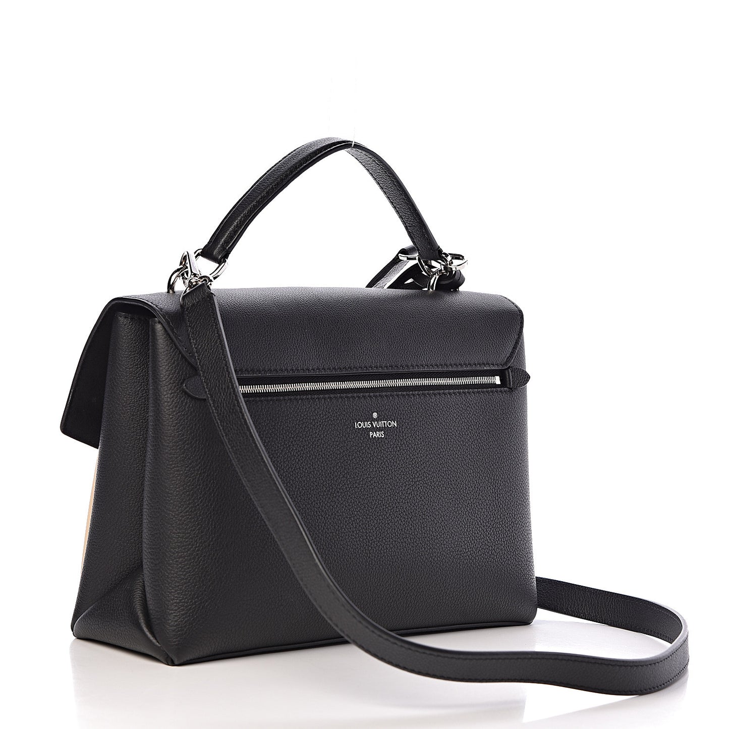 Soft Calfskin My Lockme Top Handle Vanille Black