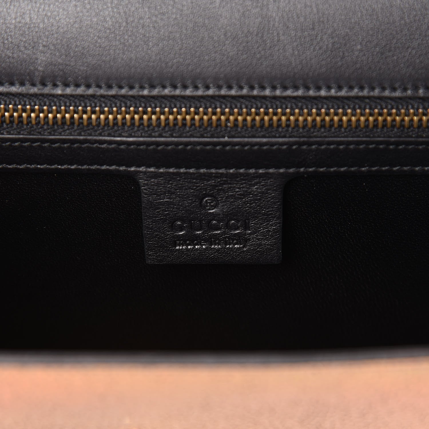 Gucci Metallic Crackled Calfskin 58 Clutch Fawn 6 of 9