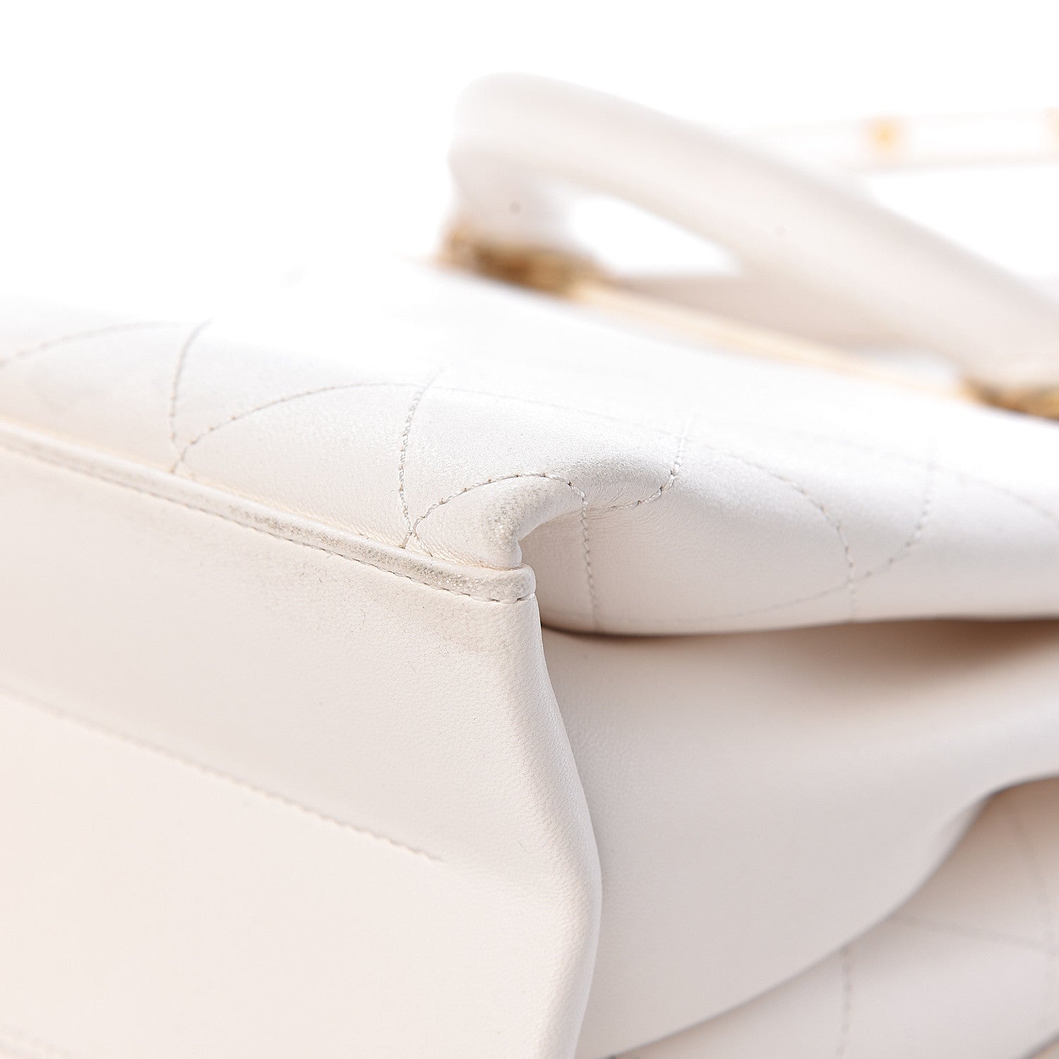 Chanel Lambskin Quilted Coco Luxe Top Handle Flap White 11 of 18