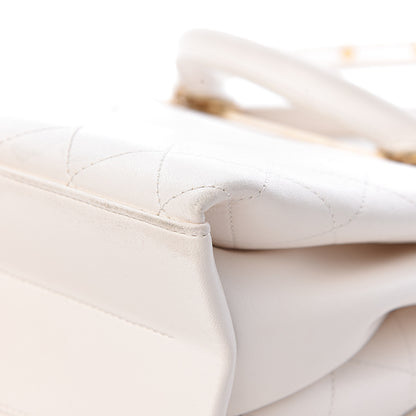 Chanel Lambskin Quilted Coco Luxe Top Handle Flap White 11 of 18