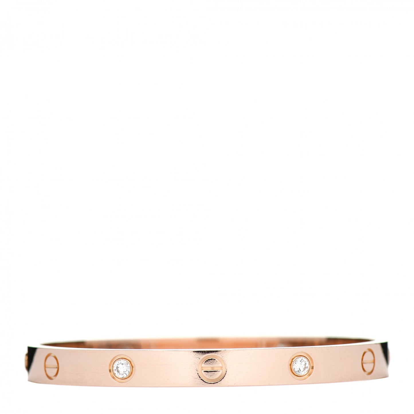 18K Pink Gold 4 Diamond LOVE Bracelet 17