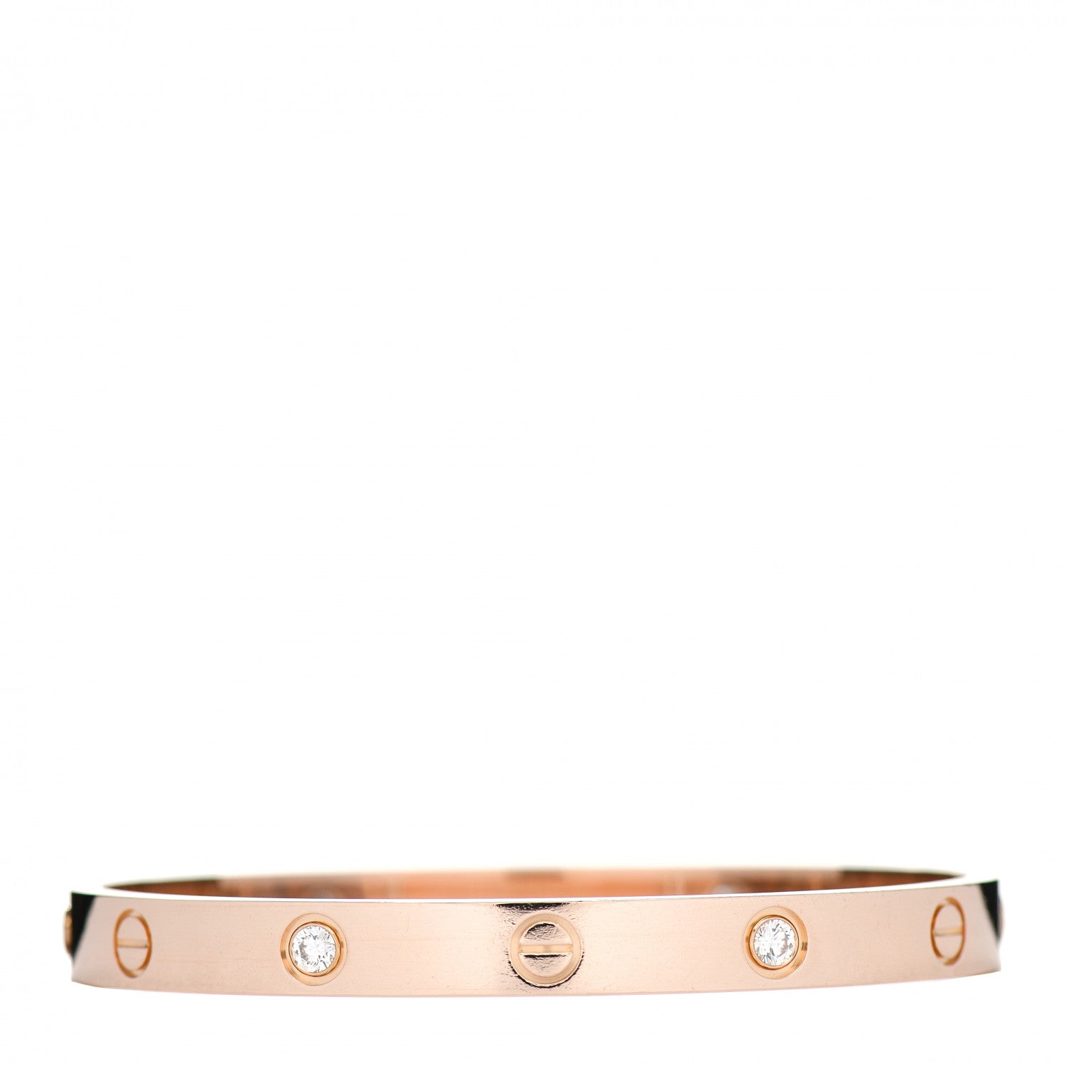 Cartier 18K Pink Gold 4 Diamond LOVE Bracelet 17 3 of 5