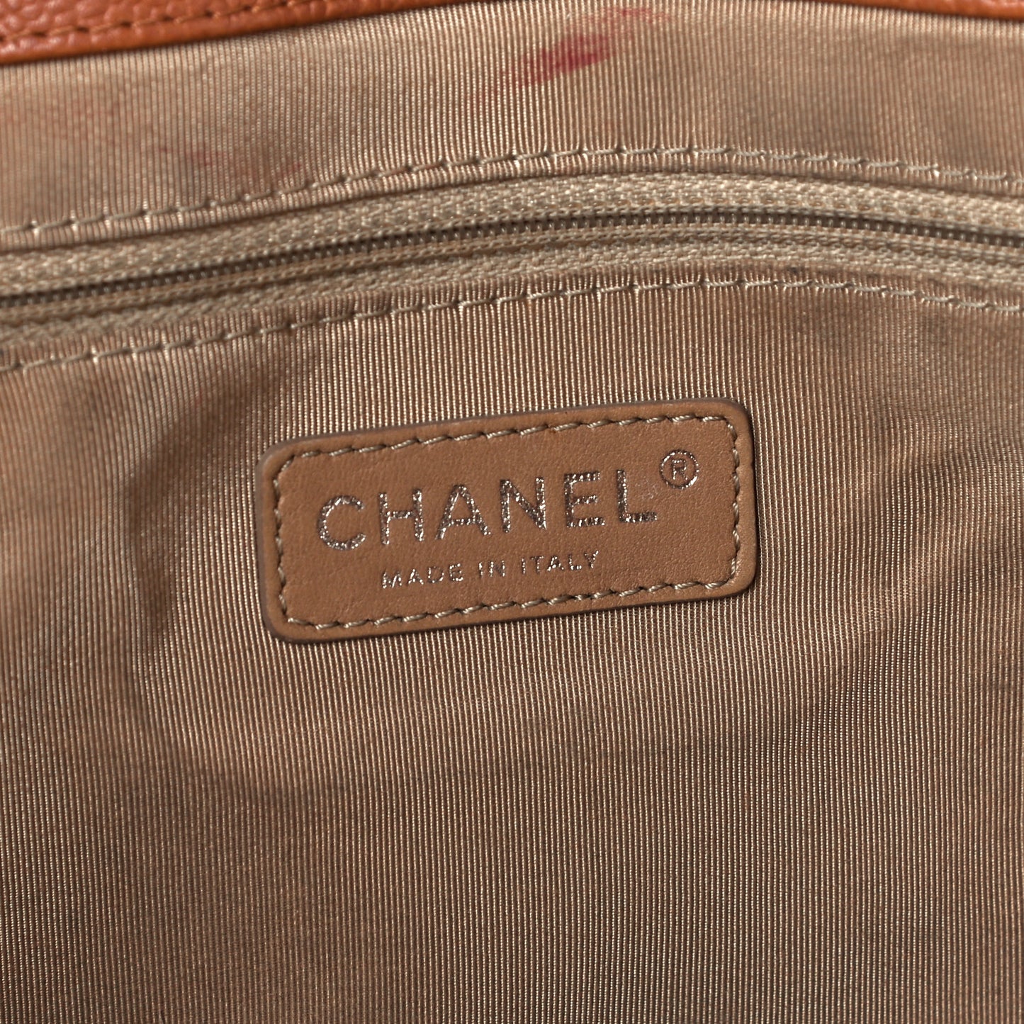 Caviar Quilted Expandable Zip Shoulder Bag Brown