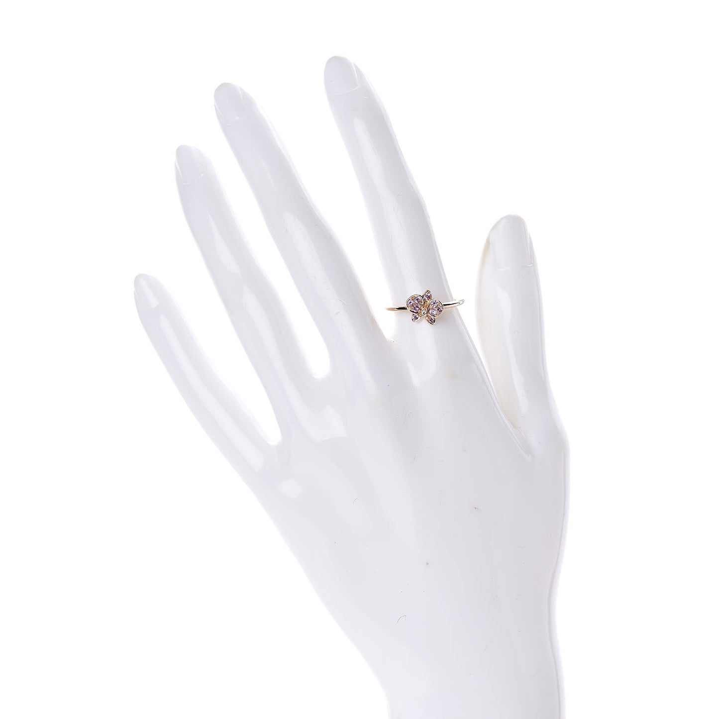 18K Pink Gold Diamond Pink Sapphire Caresse D'Orchidees Par Ring 51 5.75
