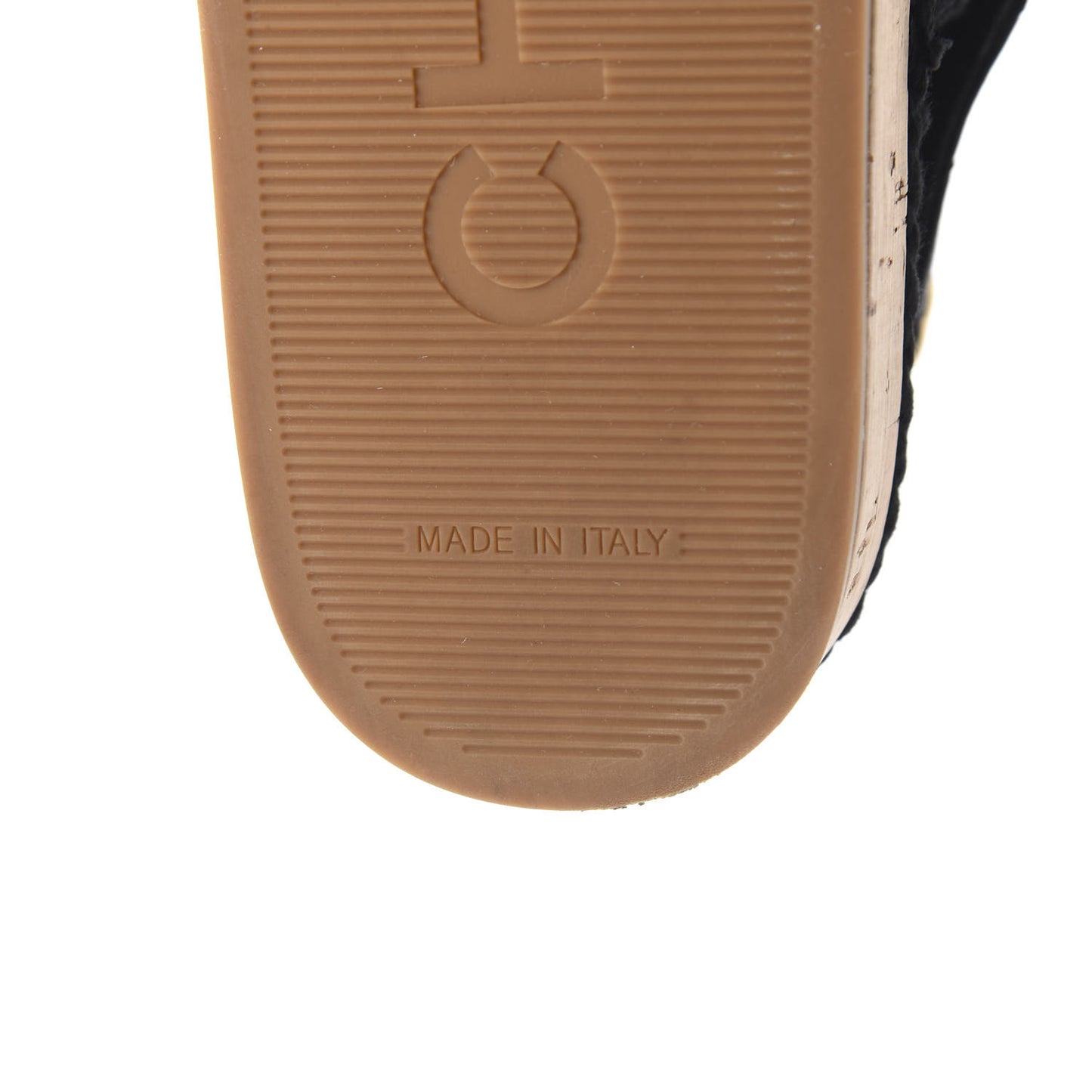Cord Lambskin Quilted Logo Sandals 38 Black