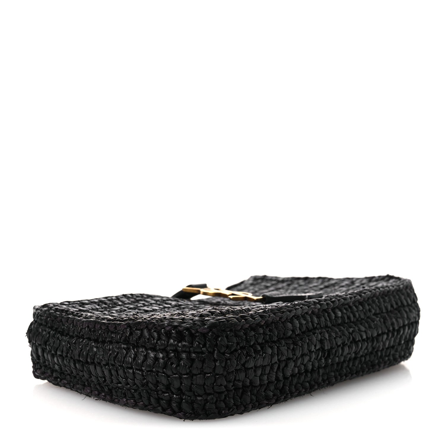Saint Laurent Raffia Calfskin Le 5 A 7 Mini Hobo Black 5 of 11