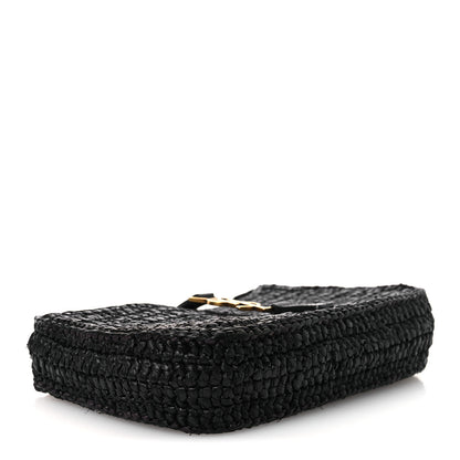 Saint Laurent Raffia Calfskin Le 5 A 7 Mini Hobo Black 5 of 11