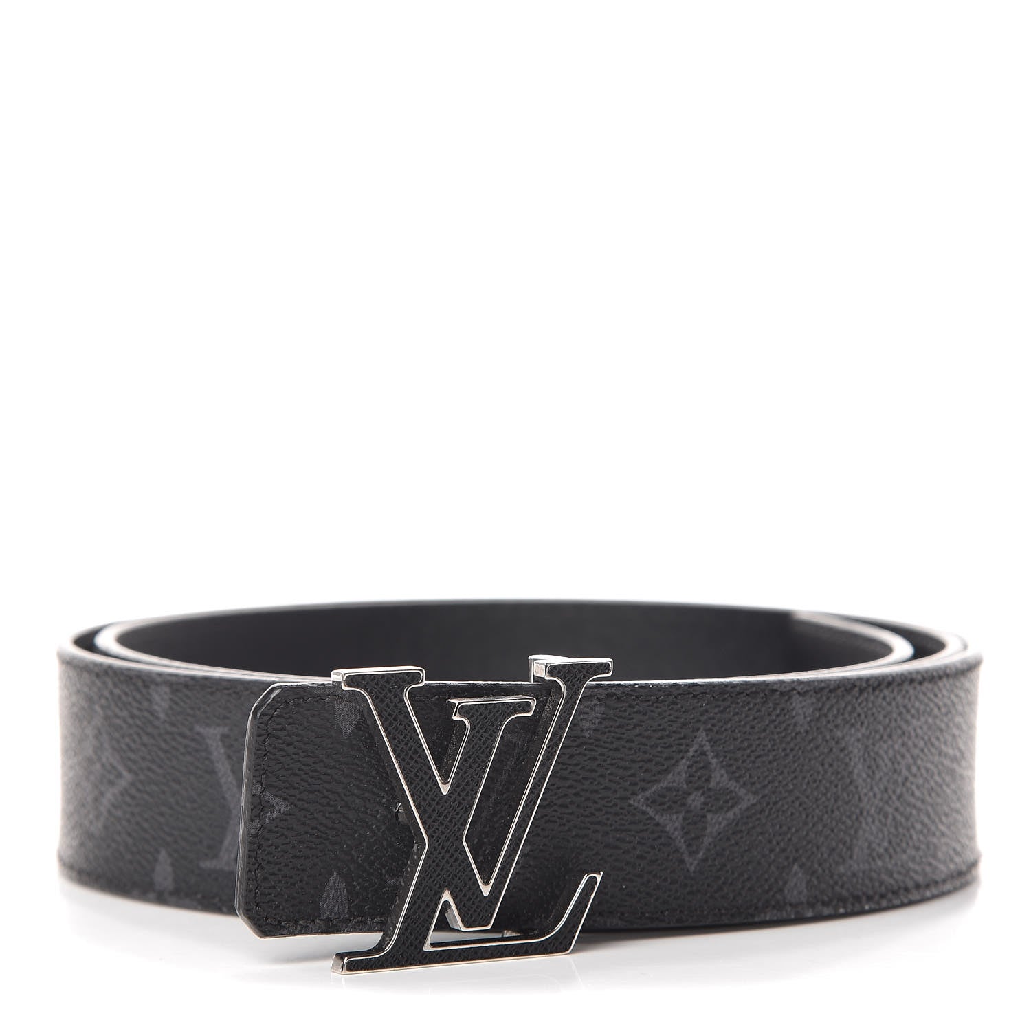 Louis Vuitton Monogram Eclipse Taigarama 40mm LV Initiales Reversible Belt 110 44 Black 1 of 6