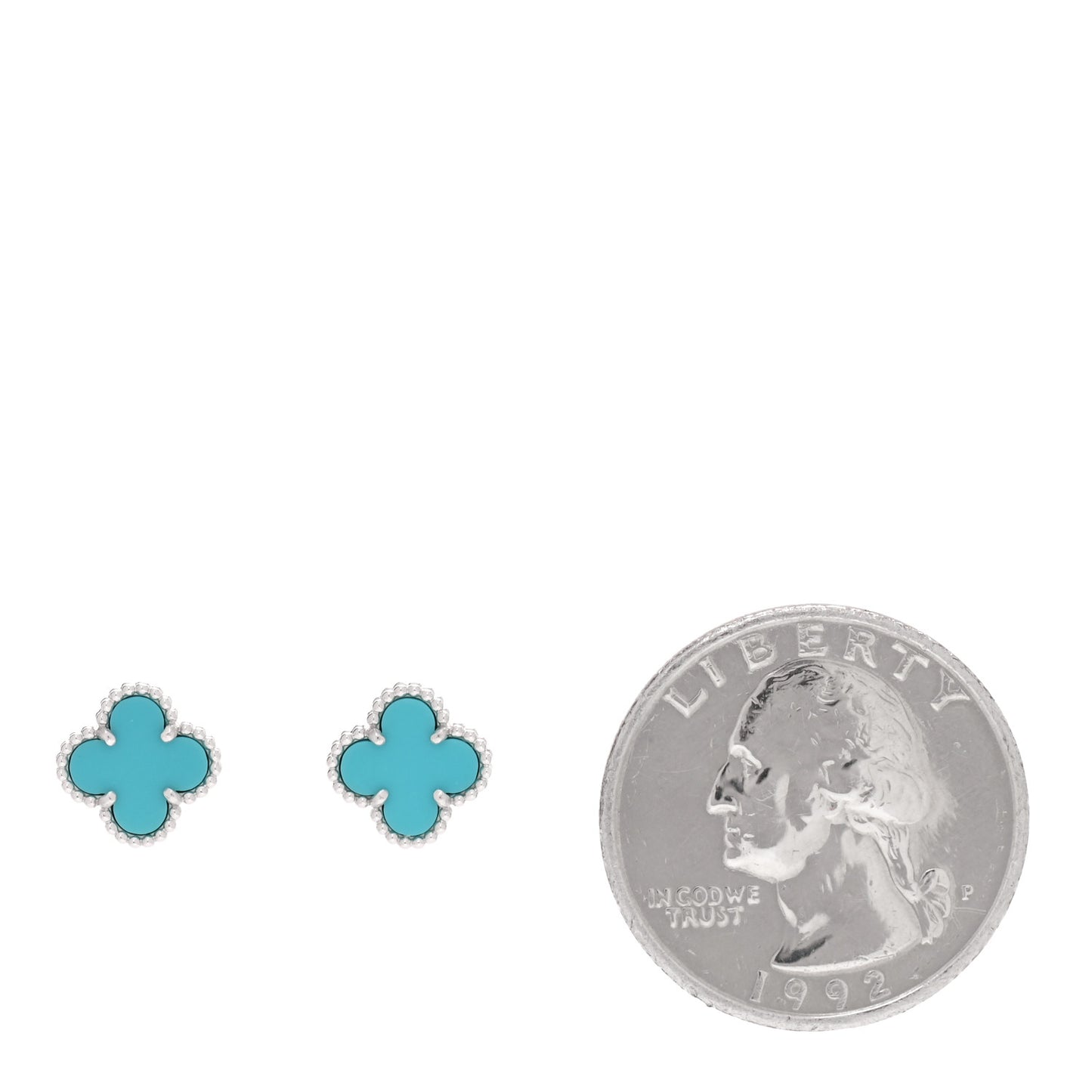 18K White Gold Turquoise Sweet Alhambra Earrings