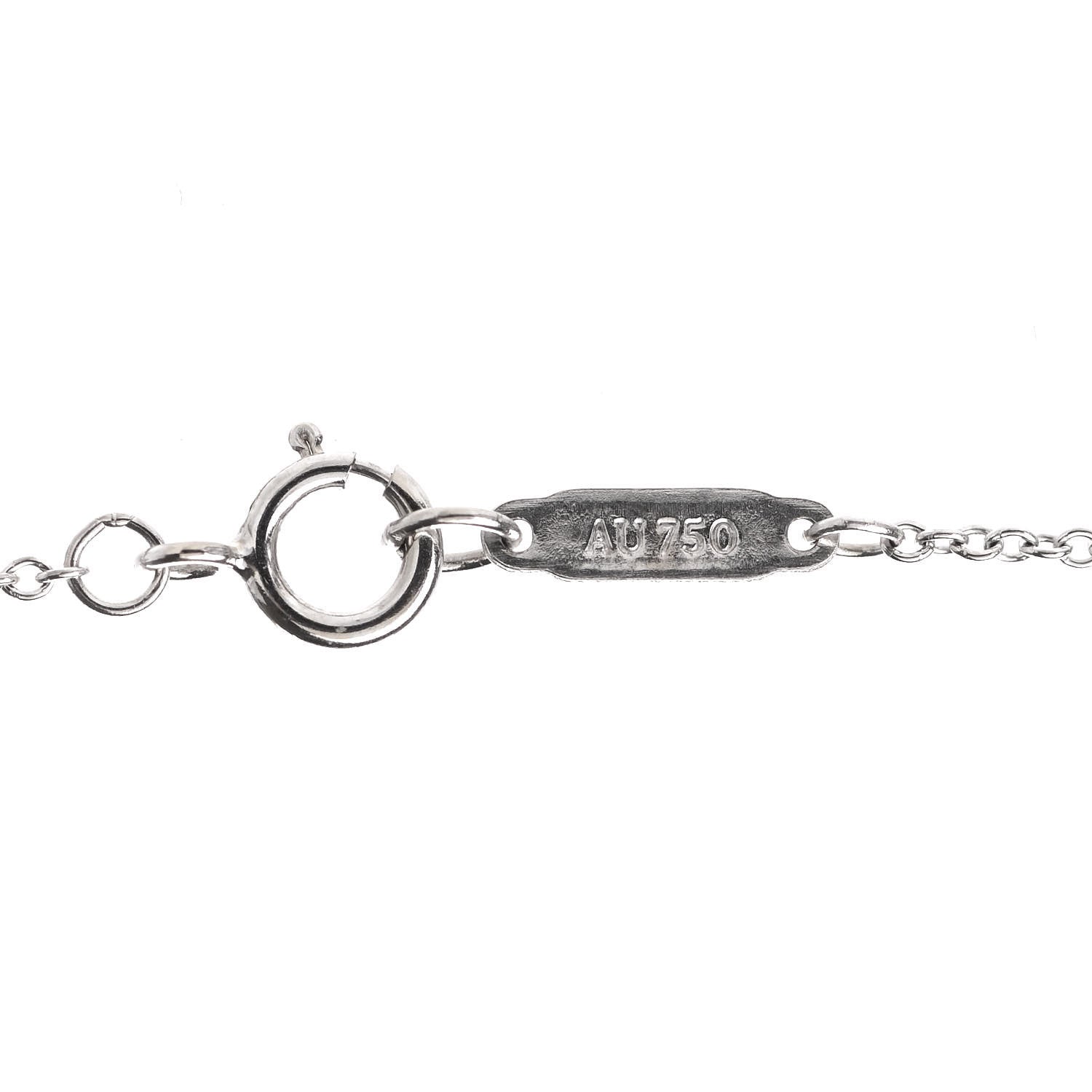 Tiffany 18K White Gold Diamond Enchant Heart Key Pendant Necklace 6 of 7