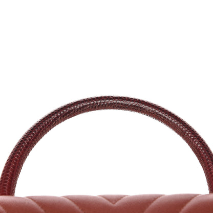 Chanel Caviar Lizard Chevron Quilted Small Coco Handle Flap Dark Orange 10 of 13