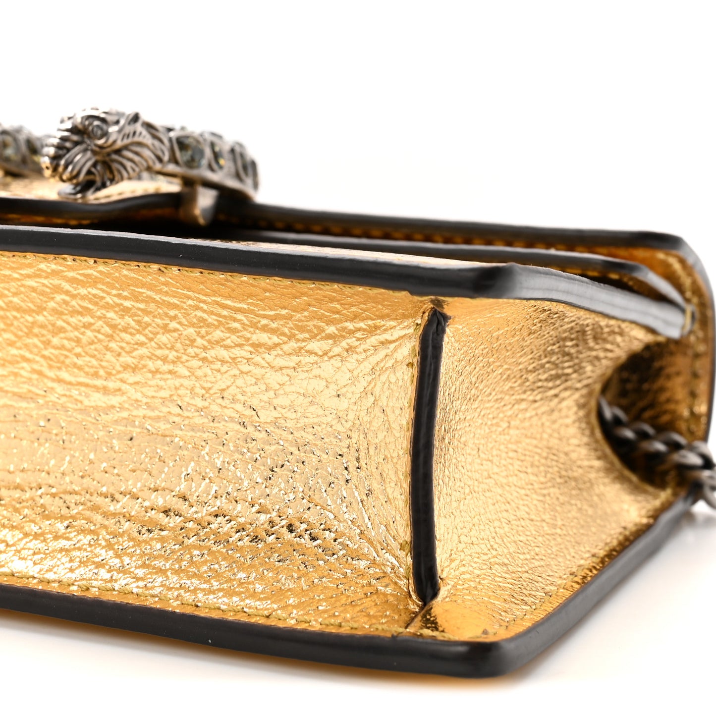 Metallic Calfskin Super Mini Dionysus Shoulder Bag Gold