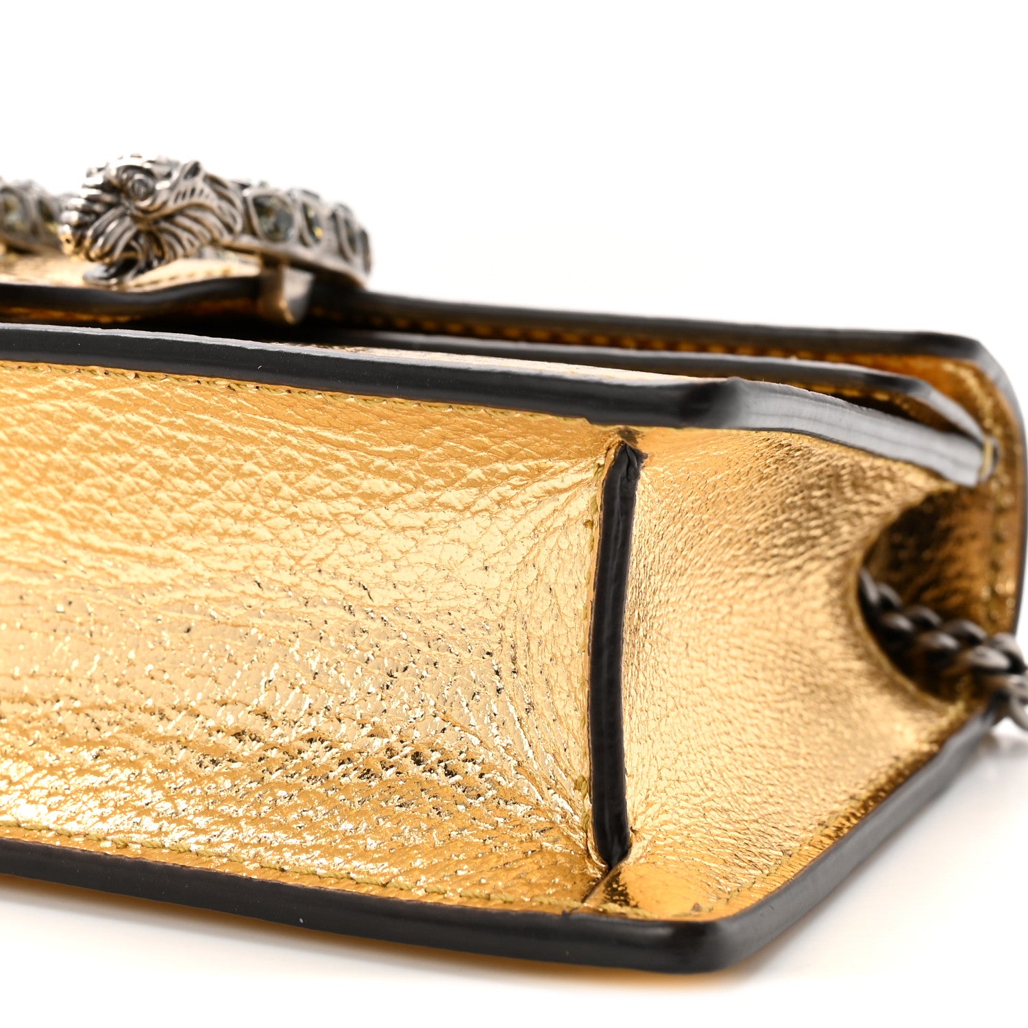 Gucci Metallic Calfskin Super Mini Dionysus Shoulder Bag Gold 9 of 10