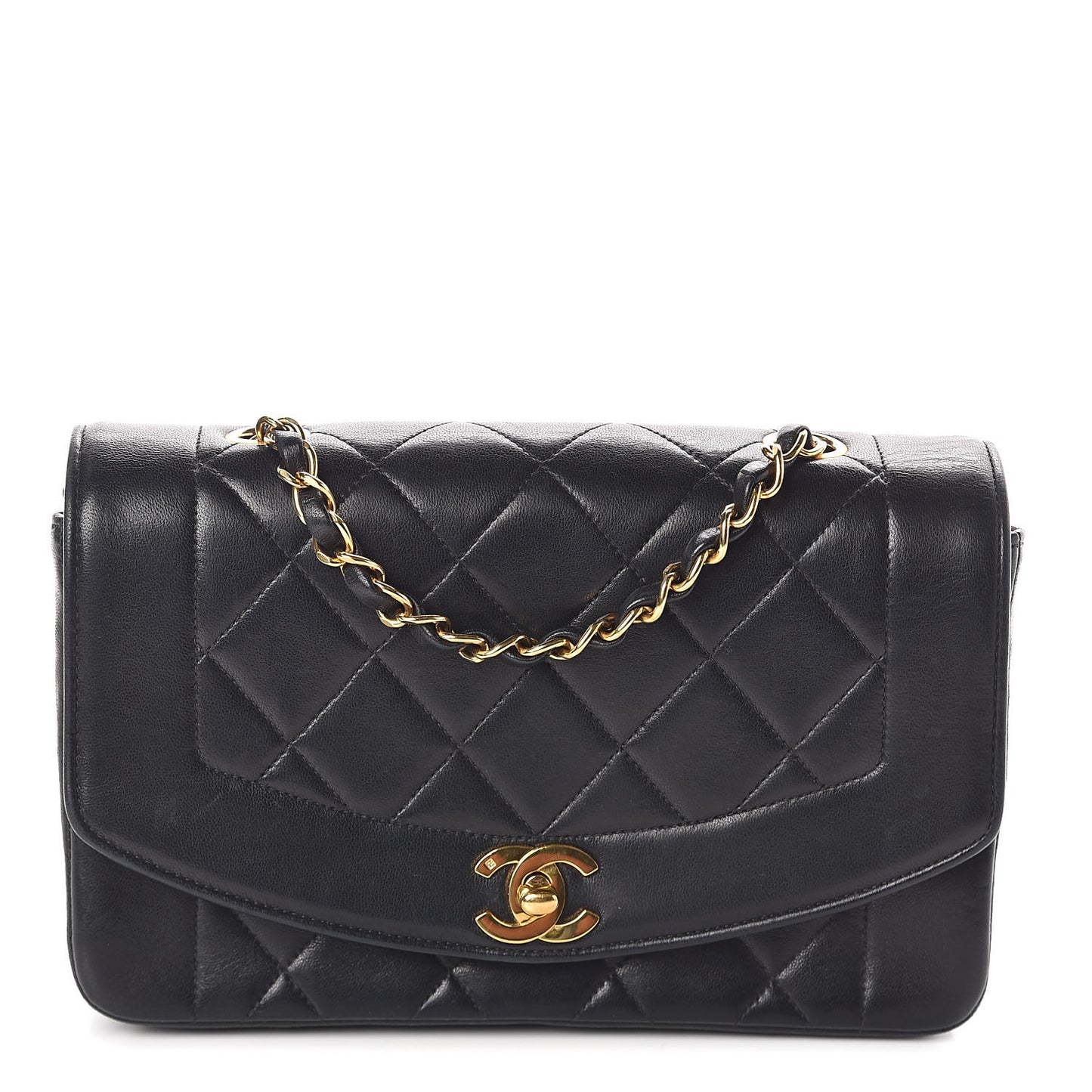 Lambskin Quilted Small Single Flap Black