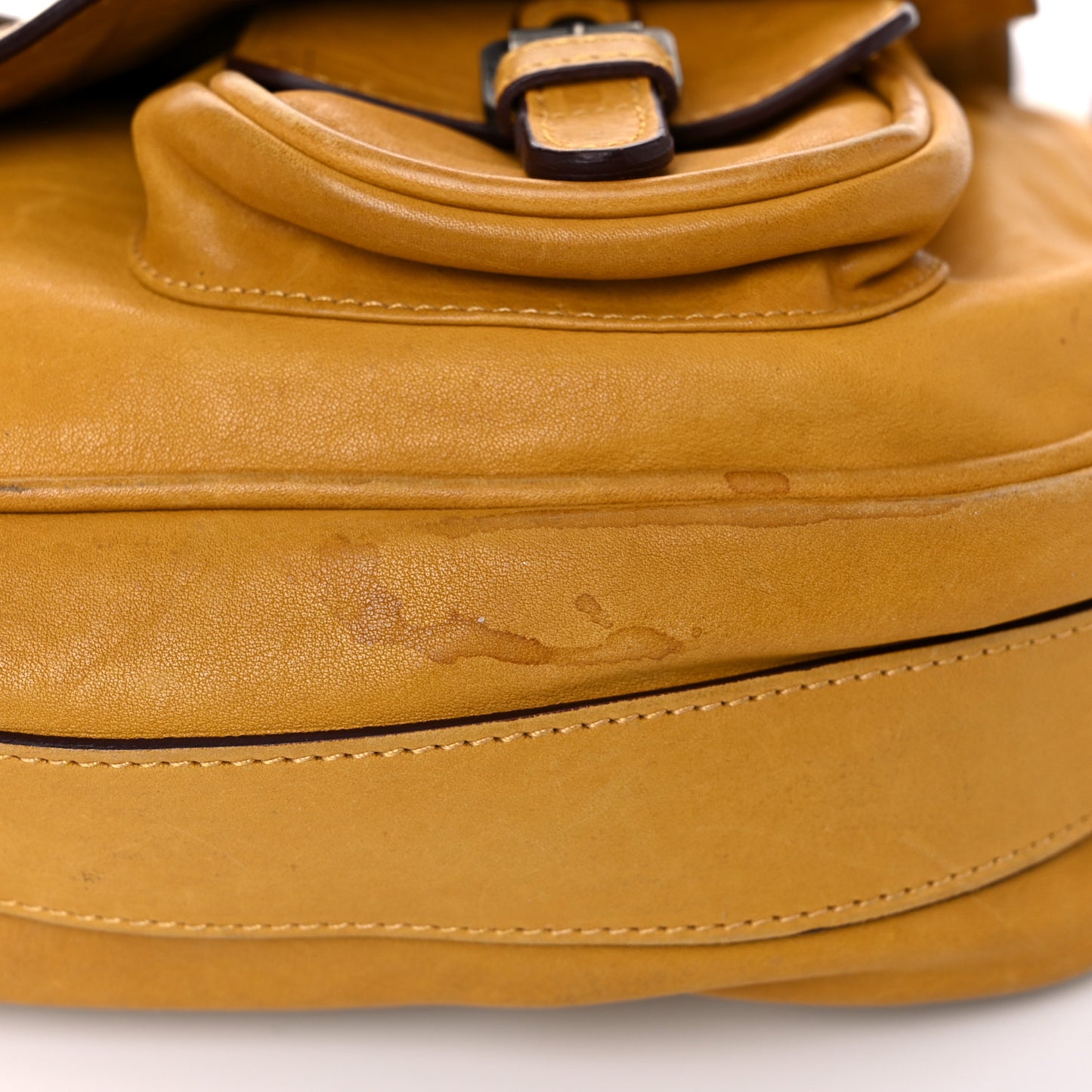 Calfskin Medium Gaucho Double Saddle Bag Yellow