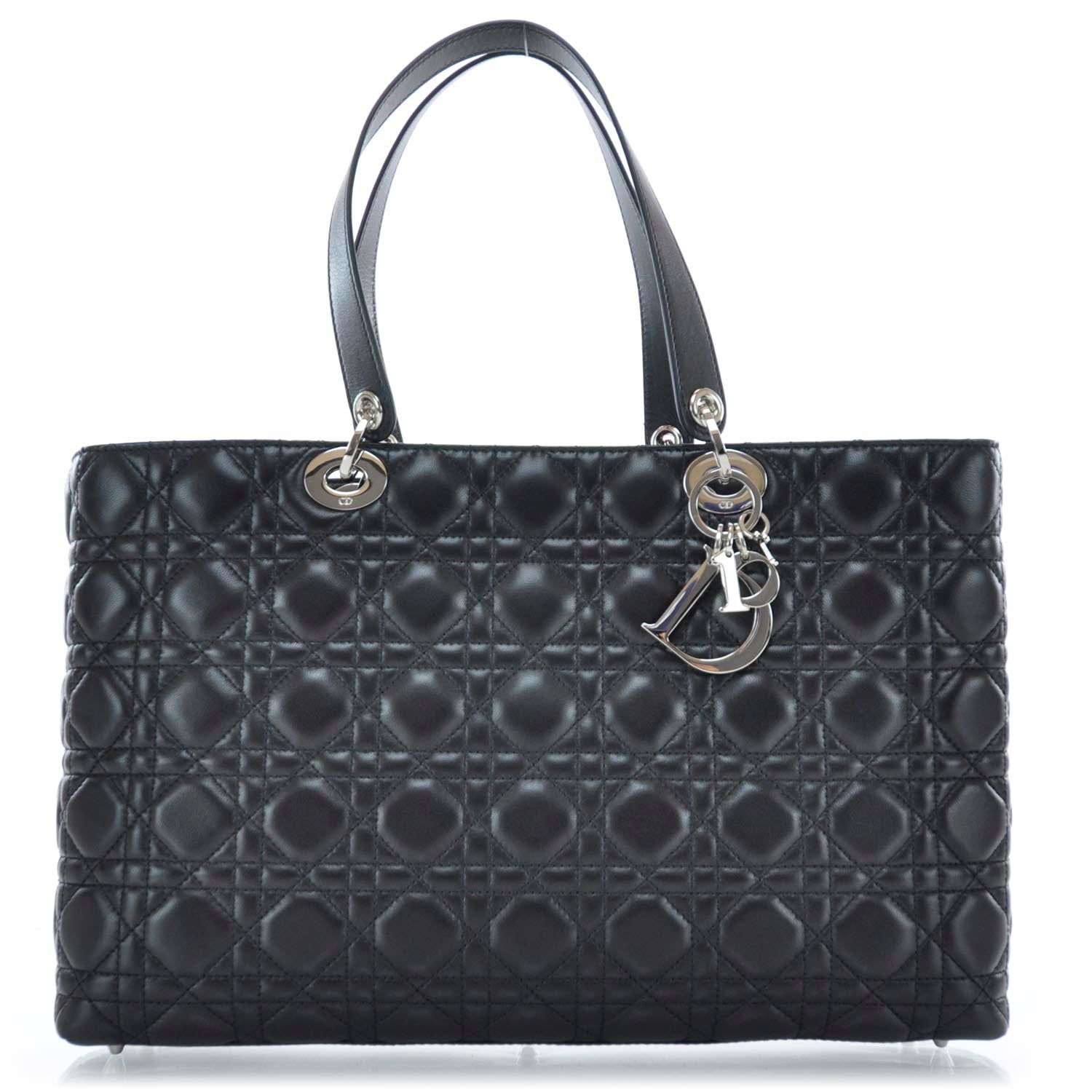 Christian Dior Lambskin Cannage Large Lady Dior Shopper Tote Black 1 of 10