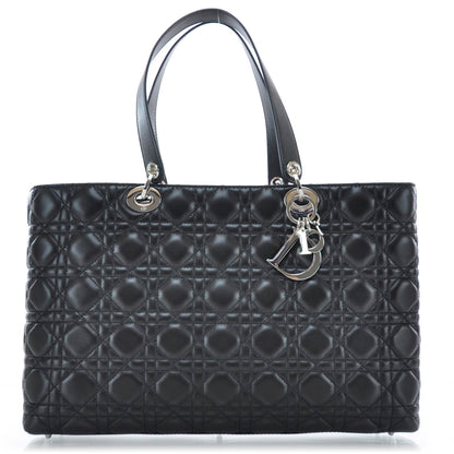Christian Dior Lambskin Cannage Large Lady Dior Shopper Tote Black 1 of 10