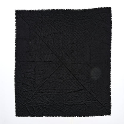 Louis Vuitton Silk Wool Monogram Shawl Black 1 of 3
