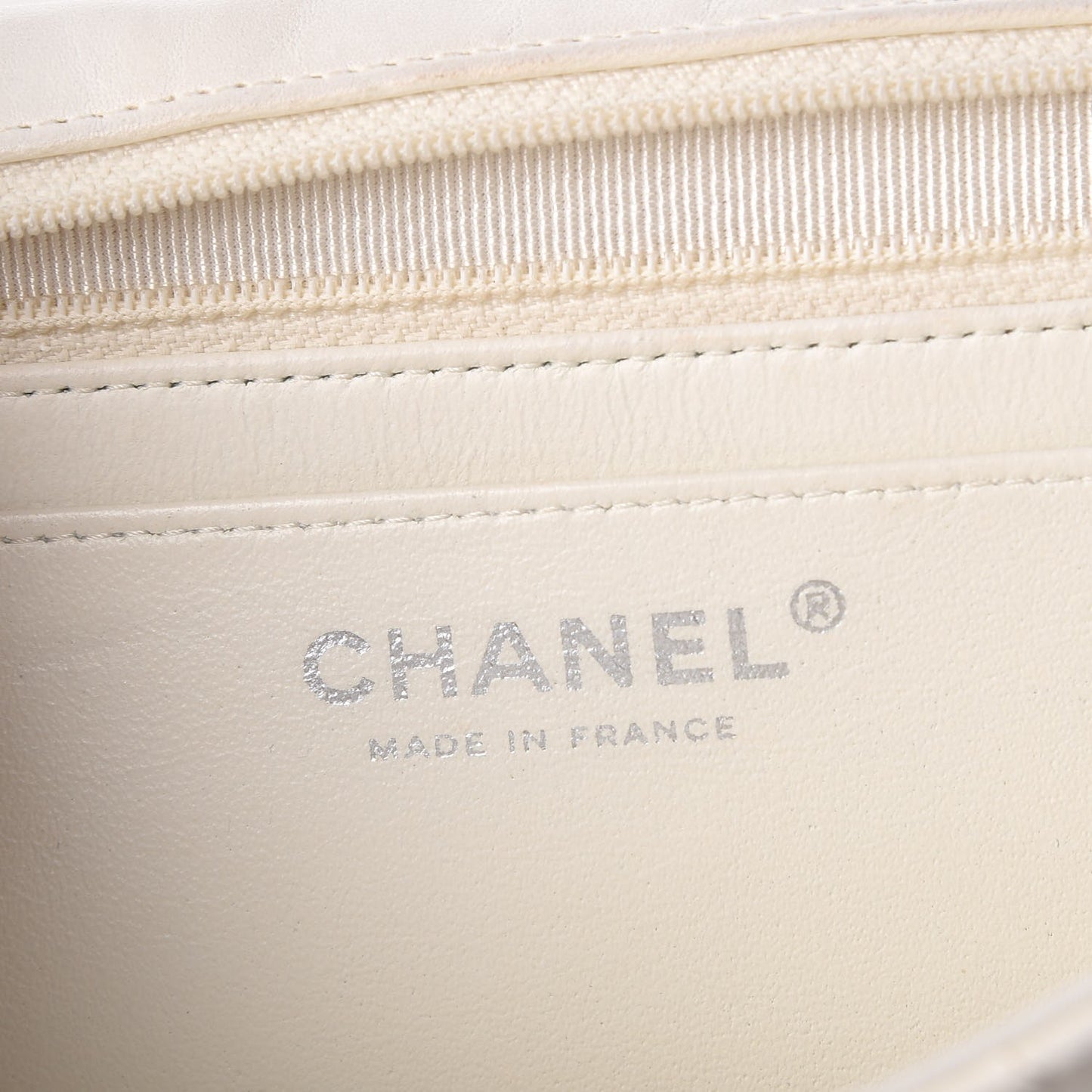 Lambskin Quilted Jumbo Single Flap White