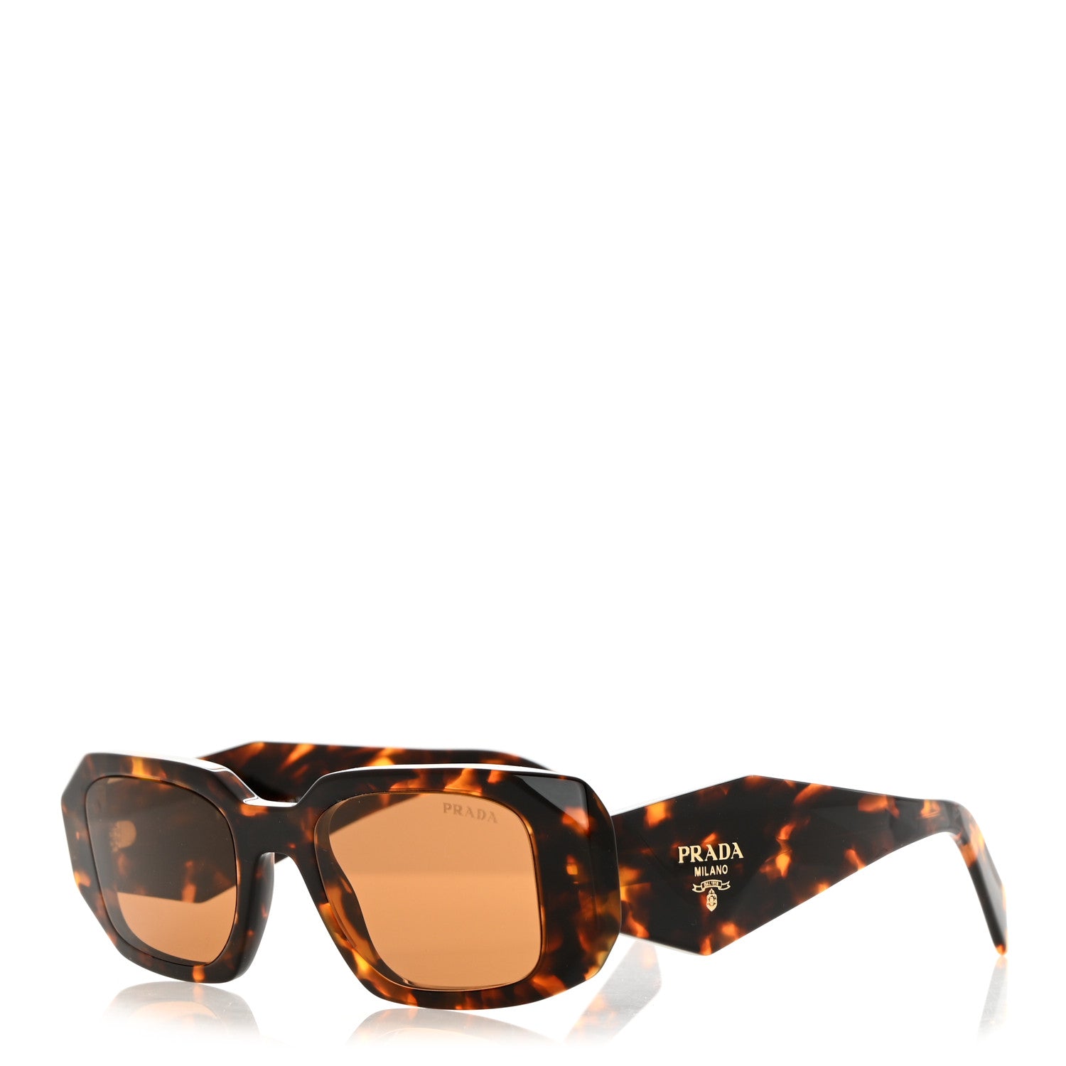 Prada Acetate Symbole Sunglasses SPR 17W Havana 1 of 8