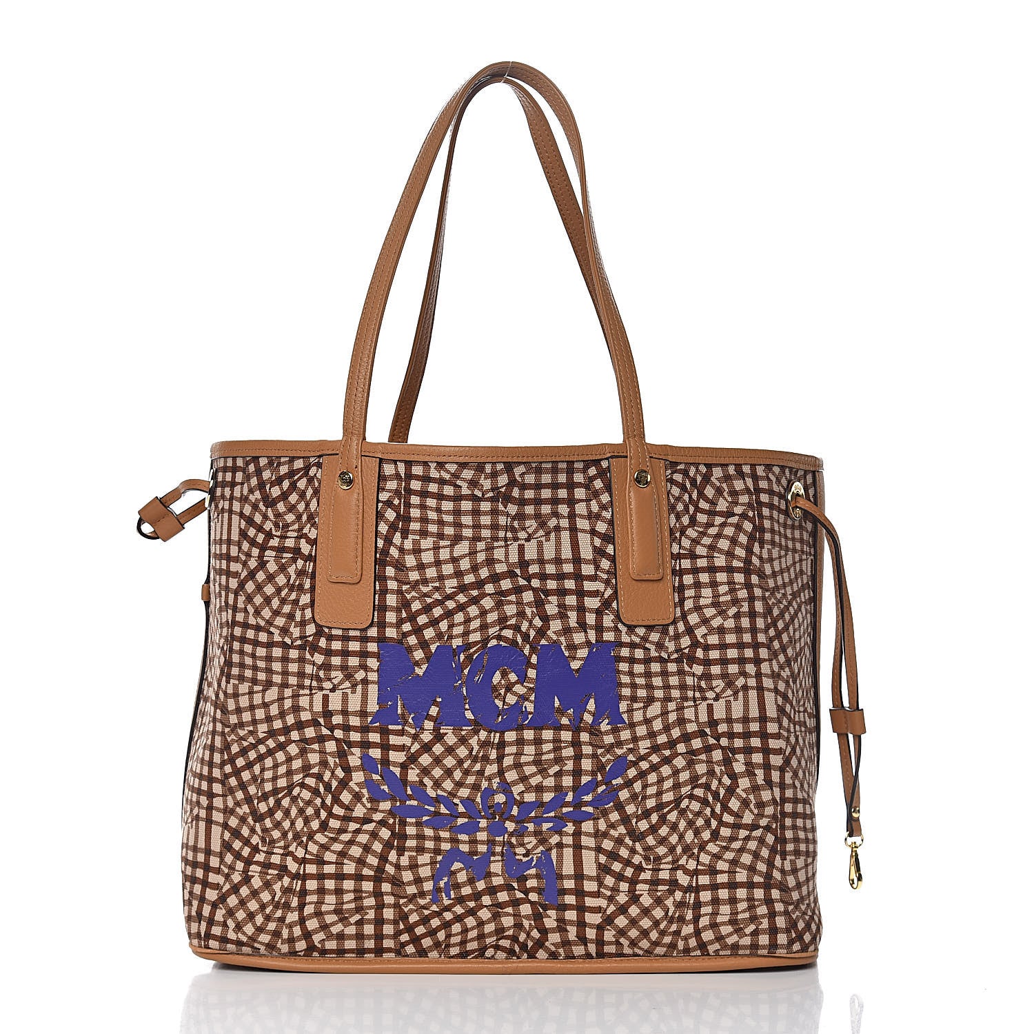 MCM Visetos Medium Liz Reversible Shopper Tote Cognac 5 of 13