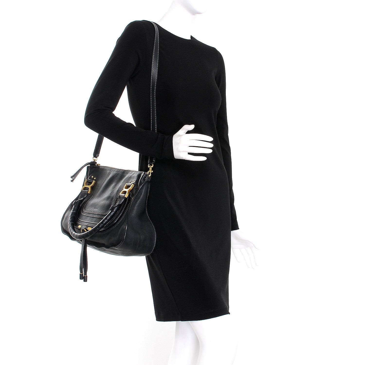 Chloe Calfskin Medium Marcie Satchel Black 2 of 8