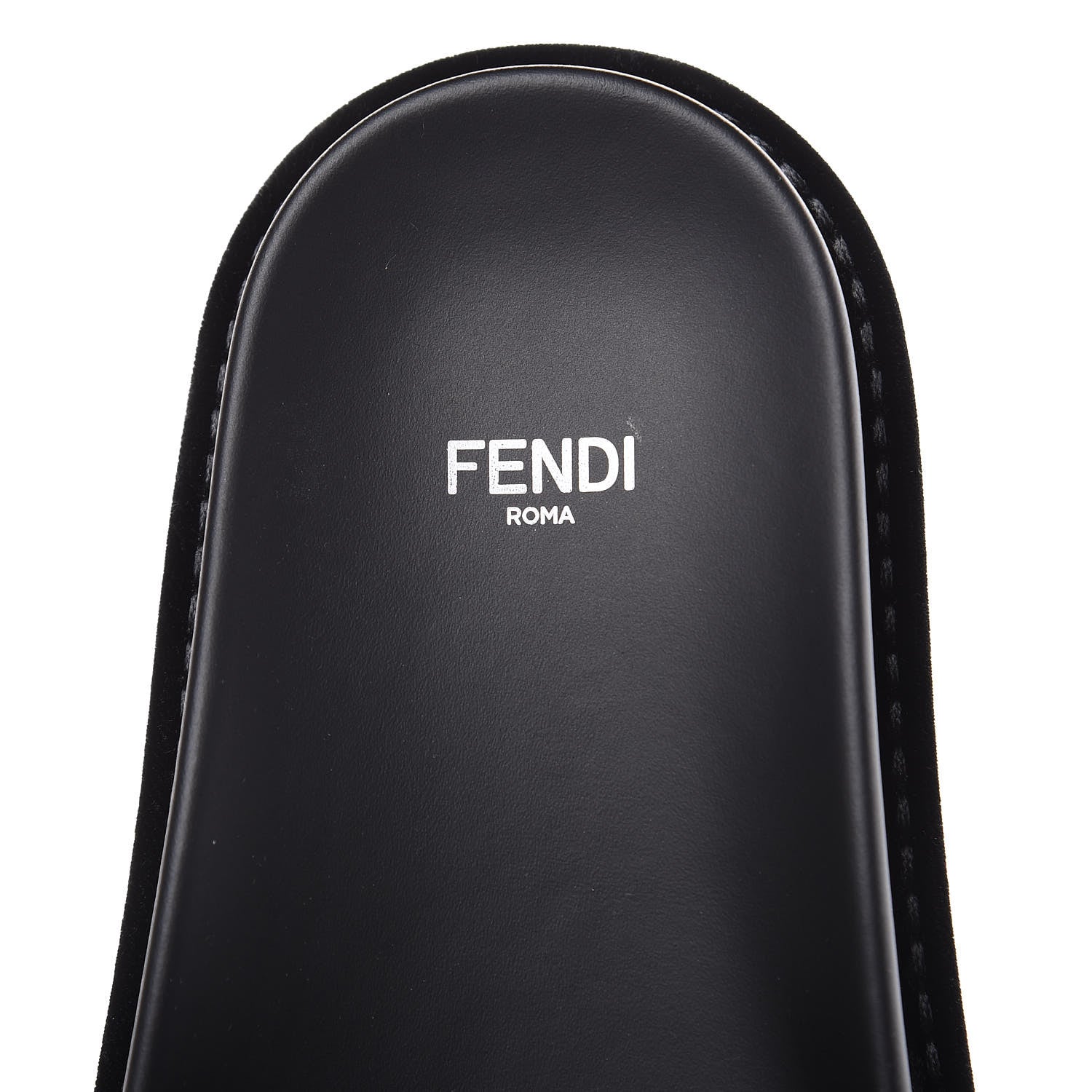 Fendi Velvet FF Reloaded Slide Sandals 38.5 Black White 8 of 10