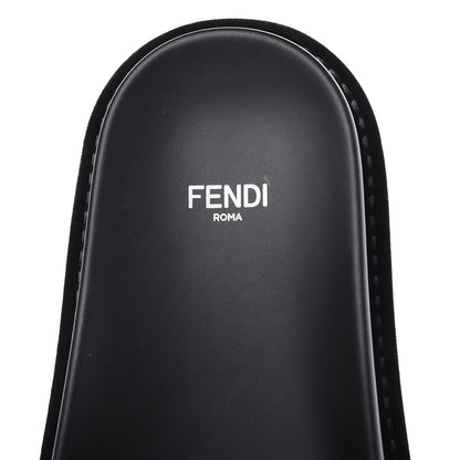 Fendi Velvet FF Reloaded Slide Sandals 38.5 Black White 8 of 10